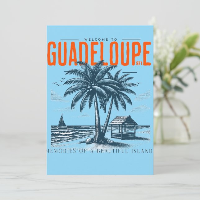 Guadeloupe 971: Souvenirs Tropicales  Inbjudningar (Stående Fram)