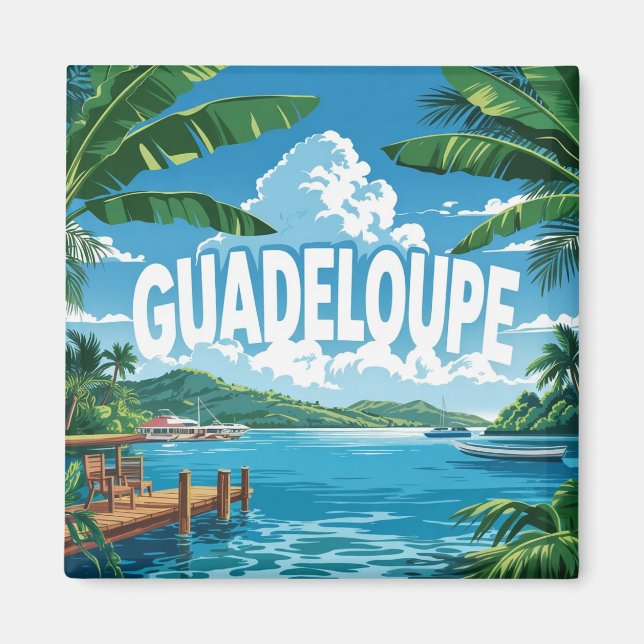 Guadeloupe: Évasion Tropicale, Plage Paradisiaque  Magnet (Framsidan)