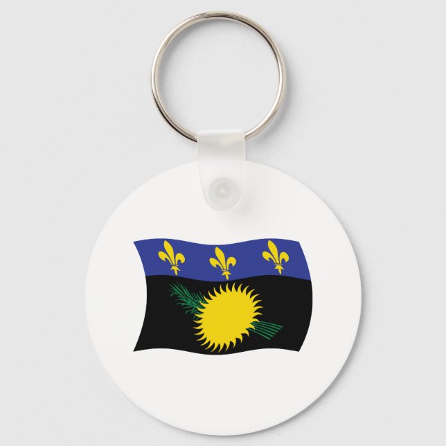 Guadeloupe Flagg Nyckelring (Framsida)