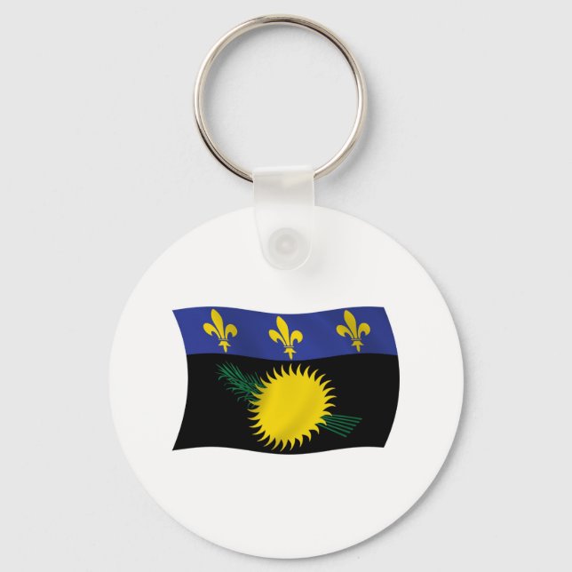 Guadeloupe Flagg Nyckelring (Framsida)