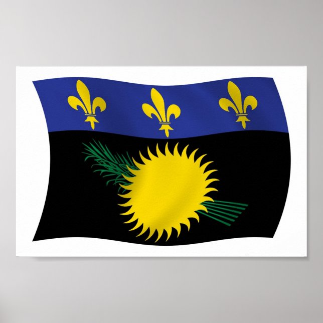 Guadeloupe Flagga Affisch Print (Framsidan)