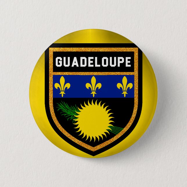 Guadeloupe Flagga Knapp (Framsida)
