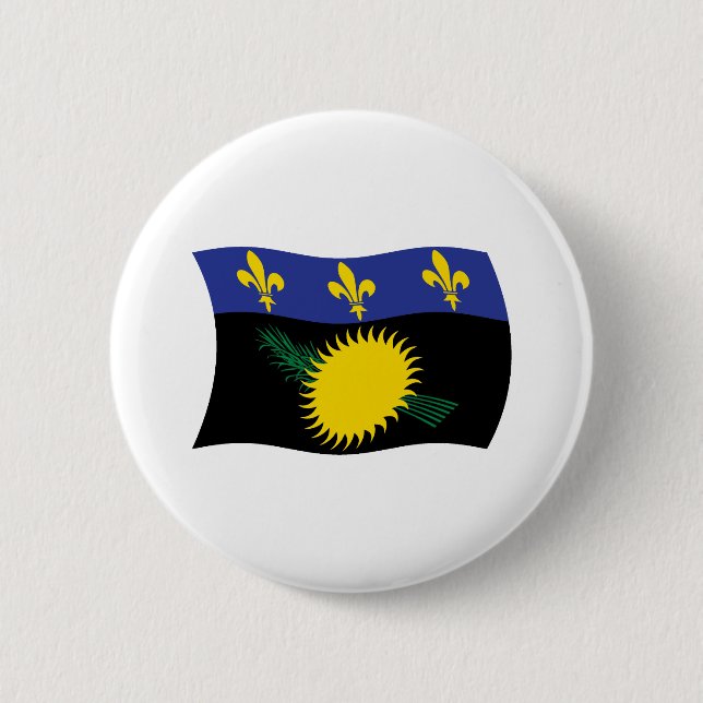 Guadeloupe Flagga Knapp (Framsida)
