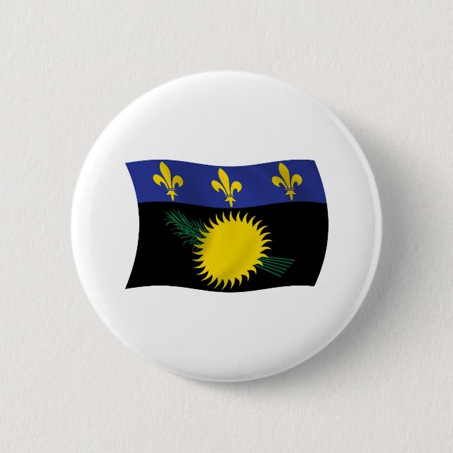 Guadeloupe Flagga Knapp (Framsida)