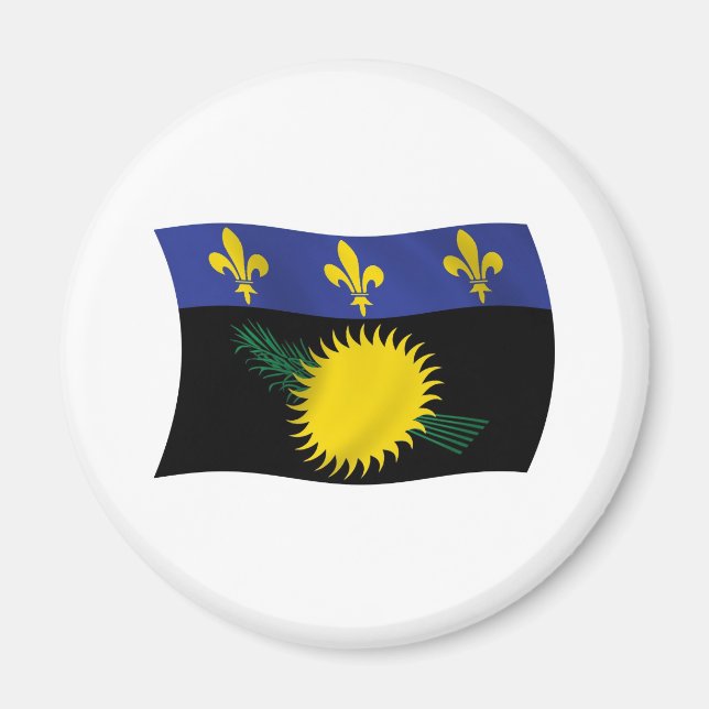 Guadeloupe Flagga Magnet (Framsidan)