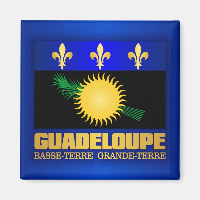 Guadeloupe Flagga Magnet (Framsidan)