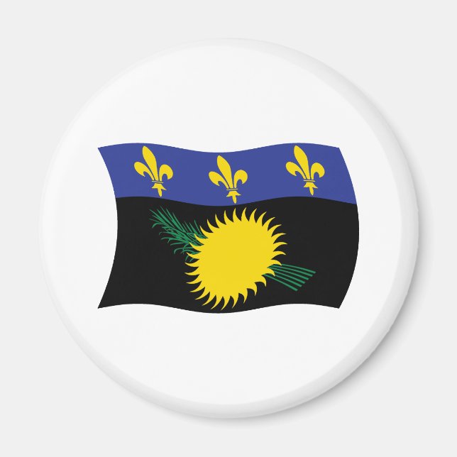 Guadeloupe Flagga Magnet (Framsidan)
