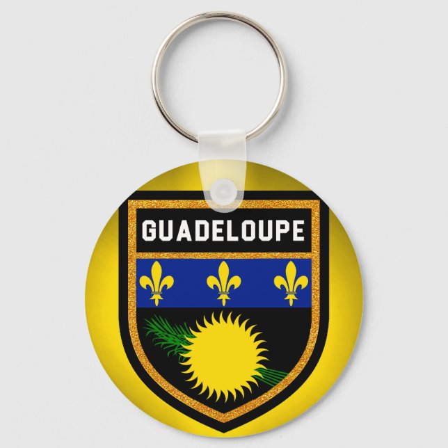 Guadeloupe Flagga Nyckelring (Framsida)