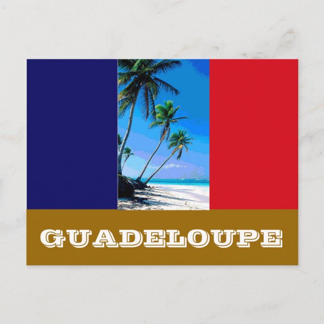Guadeloupe flagga vykort (Framsida)