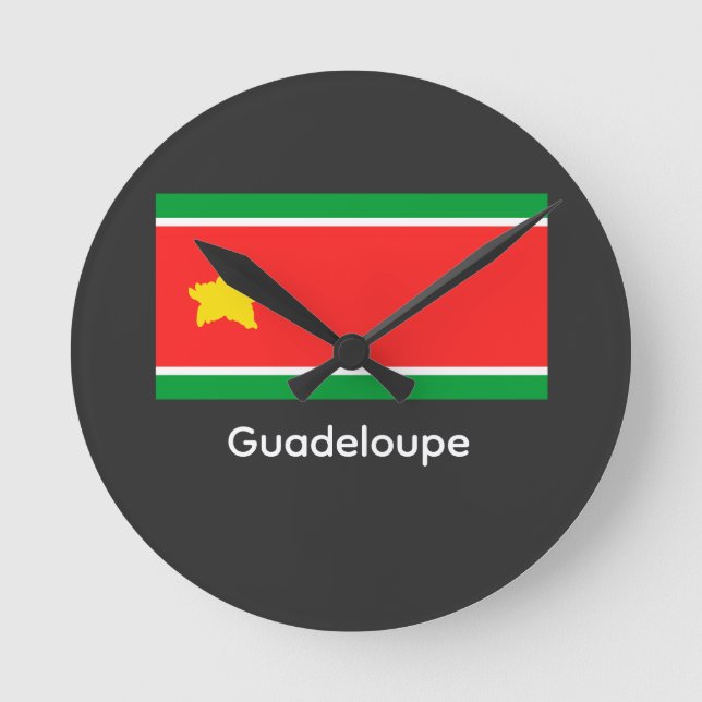 Guadeloupe flagge  rund klocka (Framsida)