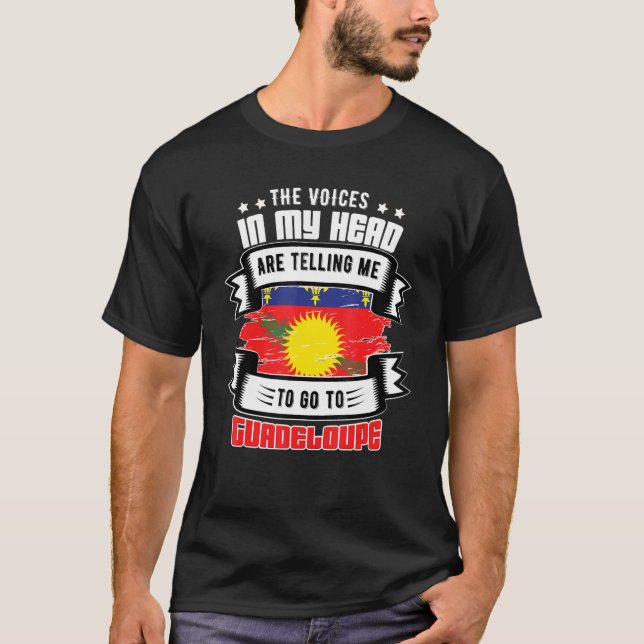Guadeloupe i mitt huvud t shirt (Framsida)