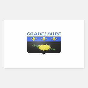 Guadeloupe Jackar av Arm Rektangulärt Klistermärke