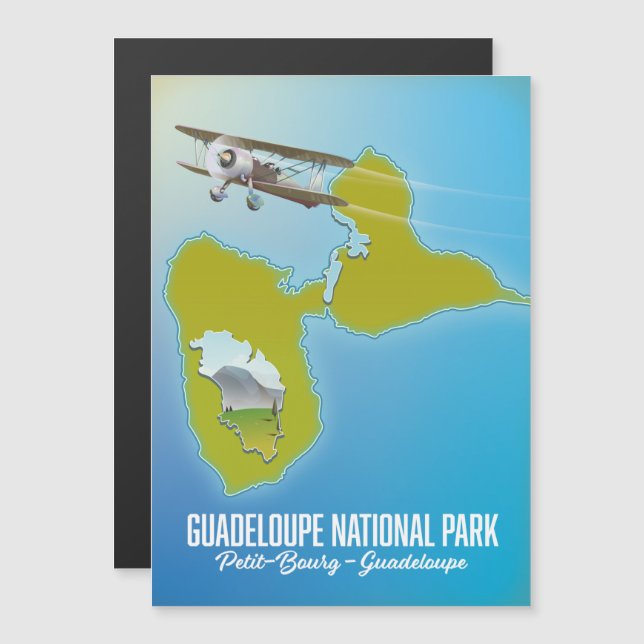 Guadeloupe nationalpark karta (Fram/baksida)
