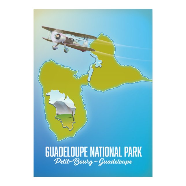 Guadeloupe nationalparkskarta fototryck (Framsidan)