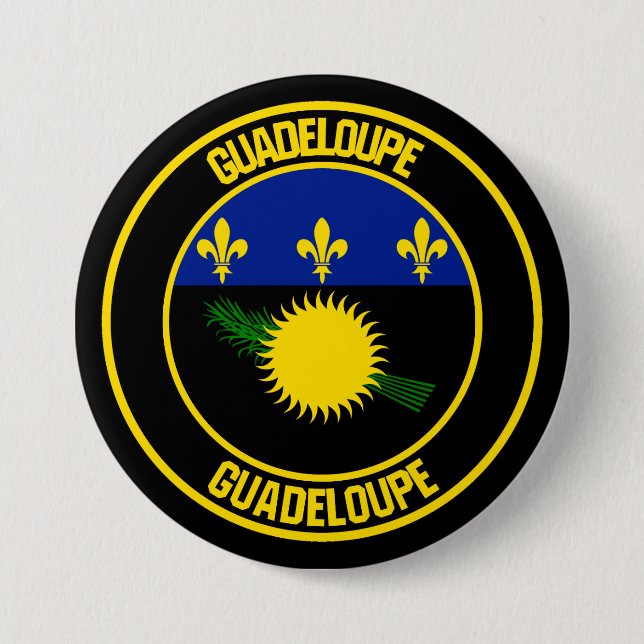 Guadeloupe Round Emblem Knapp (Framsida)