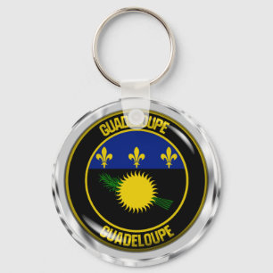 Guadeloupe Round Emblem Nyckelring