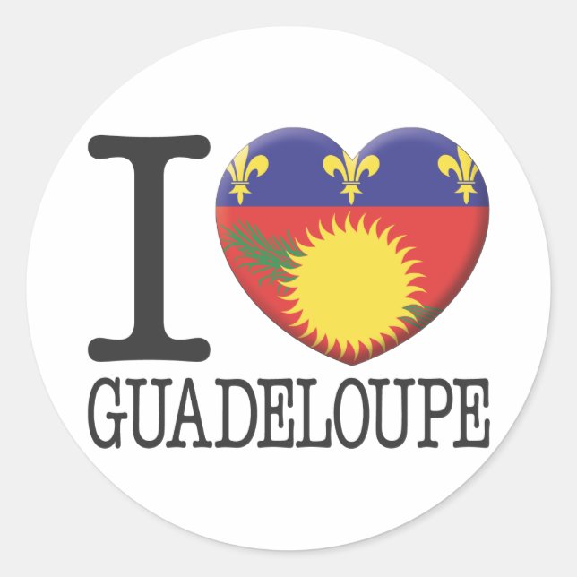 Guadeloupe Runt Klistermärke (Framsida)