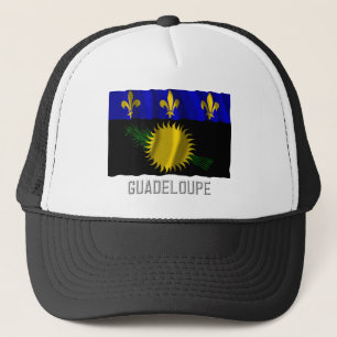 Guadeloupe som vinkar flagga med namn keps