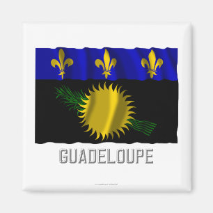 Guadeloupe som vinkar flagga med namn magnet