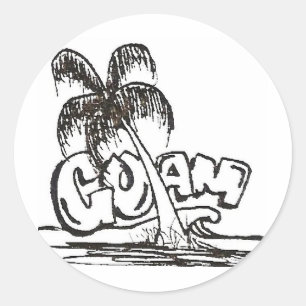guam b&w runt klistermärke