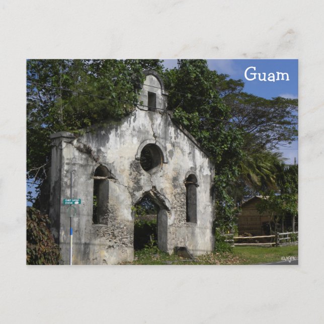 Guam Baptist Church Ruins Vykort (Framsida)