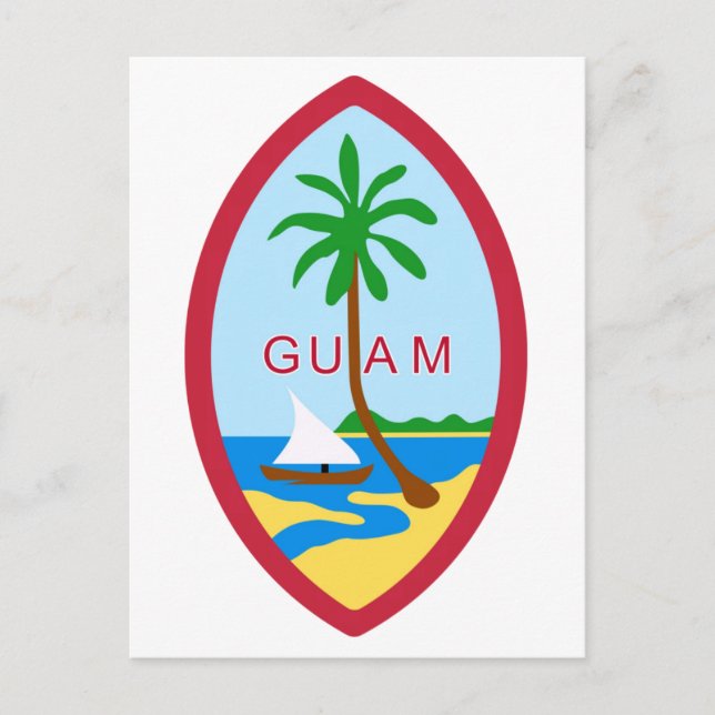 GUAM - emblem/flagga/jackande av arm/symbol Vykort (Framsida)