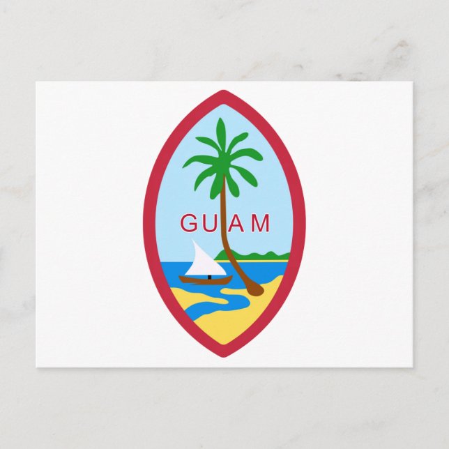 GUAM - emblem/flagga/jackande av arm/symbol Vykort (Framsida)
