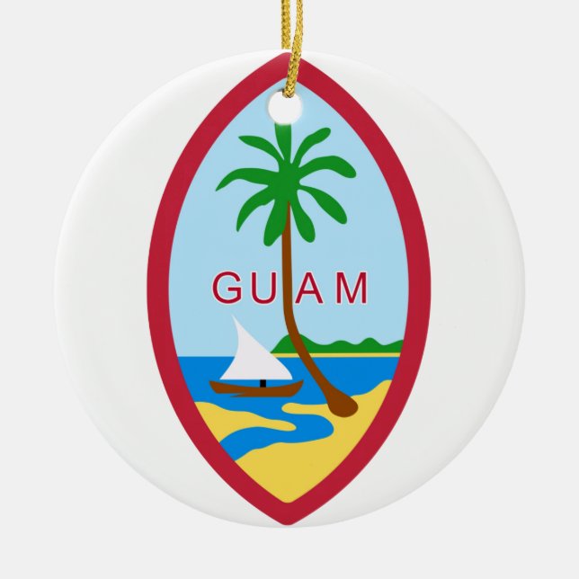 GUAM - emblem/flagga/vapensköld/symbol Julgransprydnad Keramik (Framsidan)