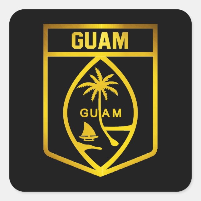 Guam Emblem Fyrkantigt Klistermärke (Framsida)