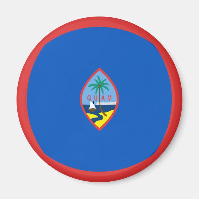 Guam Fisheye Flagga Magnet (Framsidan)