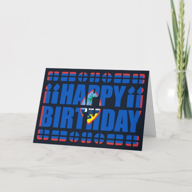 Guam Flagga Birthday Card Kort (Framsida)