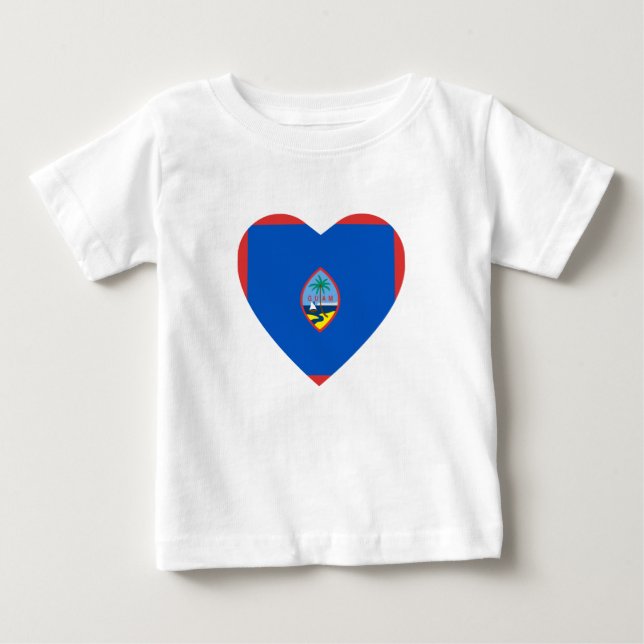 Guam Flagga Heart T-Shirt (Framsida)