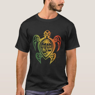 Guam Flagga Islander Turtle Chamorro Guam Seal Gua T Shirt