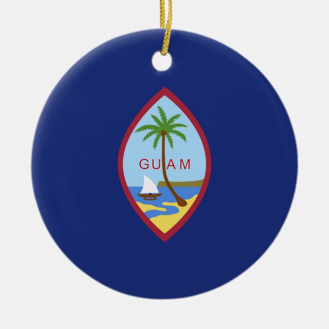 Guam flagga julgransprydnad keramik (Framsidan)