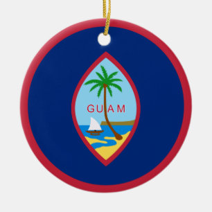 Guam flagga julgransprydnad keramik