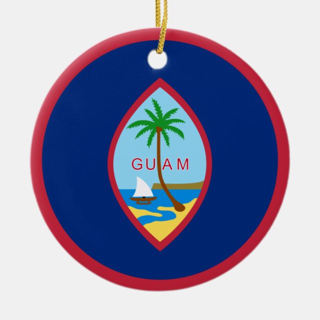 Guam flagga julgransprydnad keramik (Framsidan)
