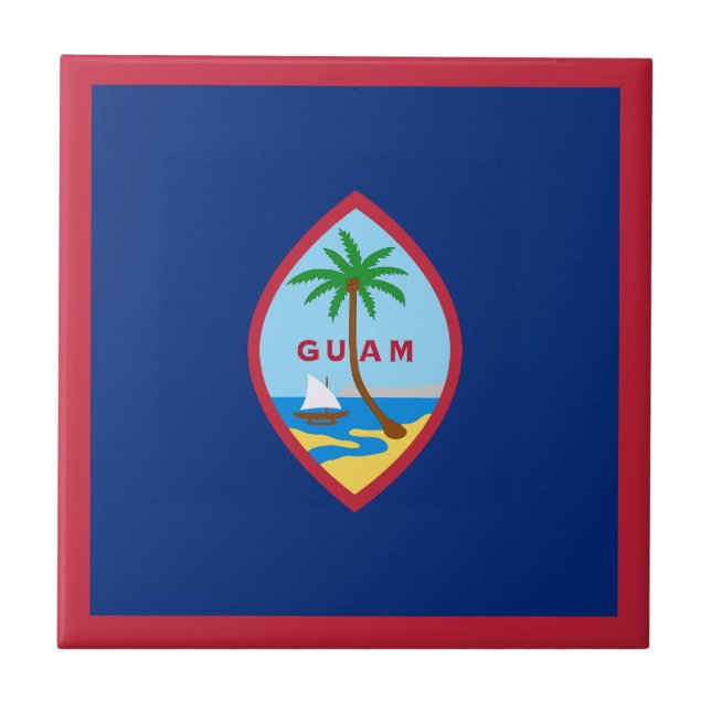 Guam Flagga Kakelplatta (Framsidan)