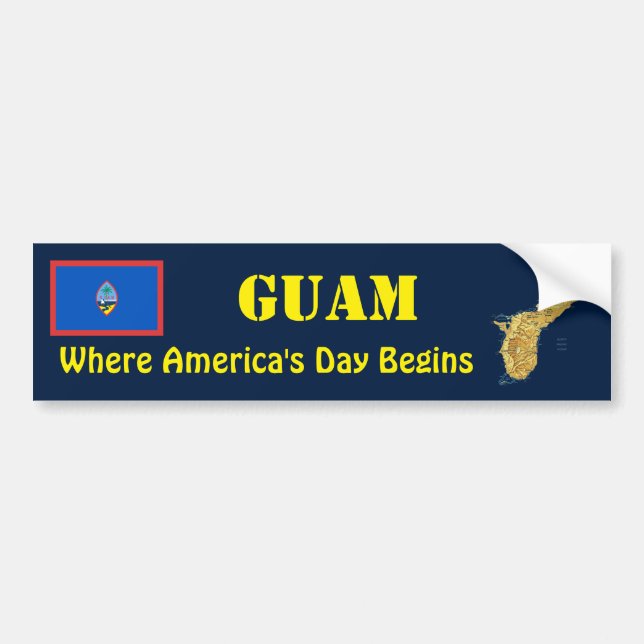 Guam Flagga + Kart Dekal (Framsidan)