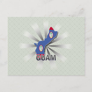 Guam Flagga Karta 2.0 Vykort
