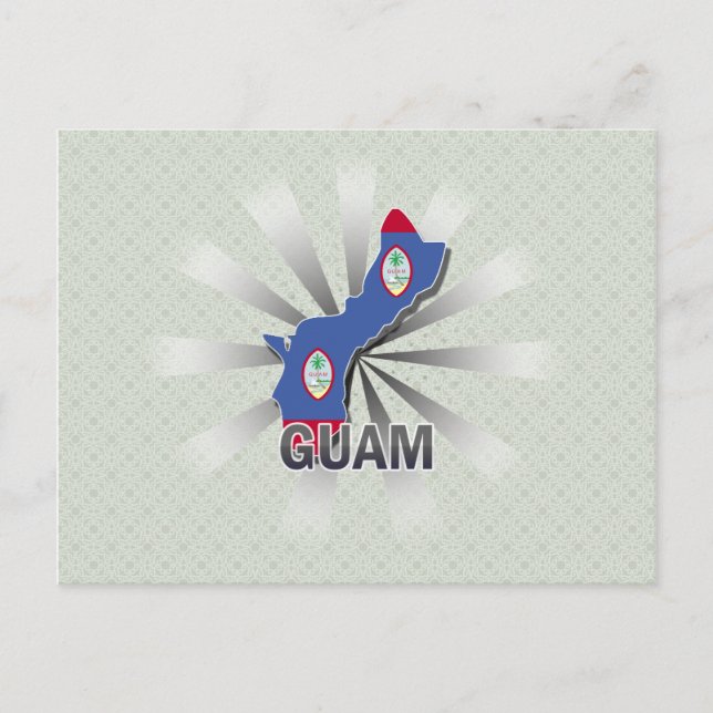 Guam Flagga Karta 2.0 Vykort (Framsida)