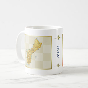 Guam Flagga + Karta Mugg