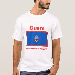 Guam flagga + Karta + TextT-tröja Tröja