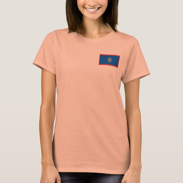 Guam Flagga + Karttröja T-shirt (Framsida)