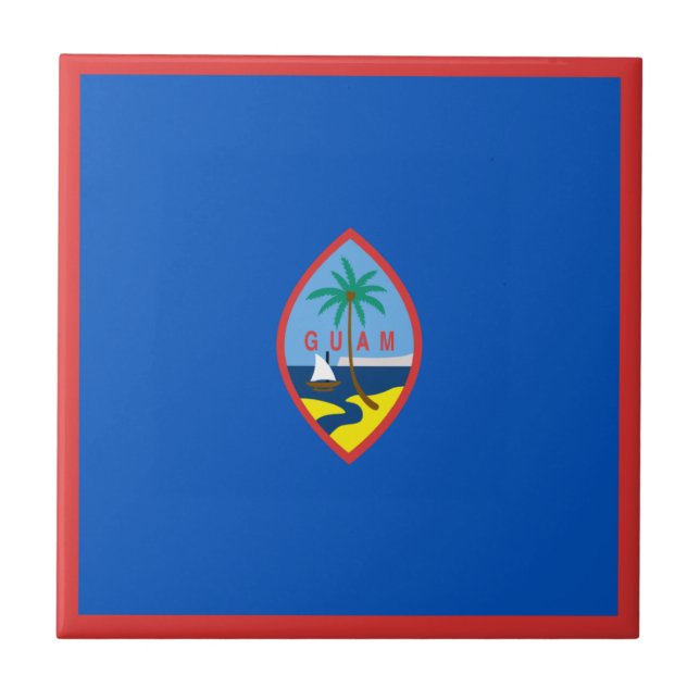 Guam Flagga Keramisk Platta Kakelplatta (Framsidan)