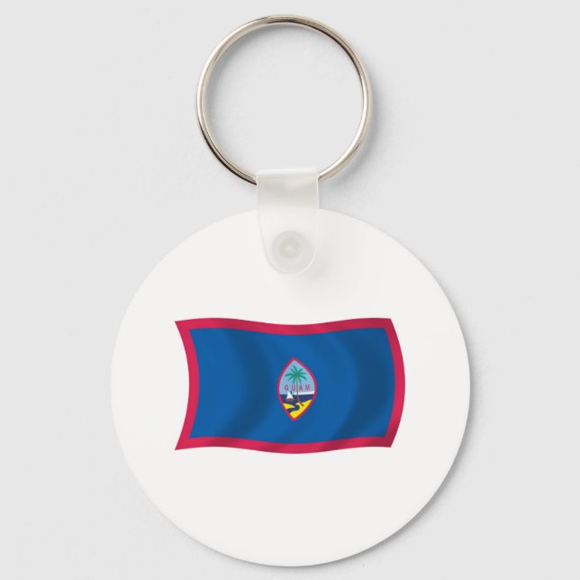 Guam Flagga Keychain Nyckelring (Framsida)