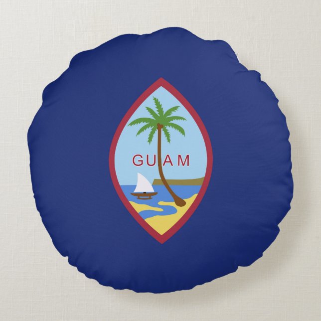 Guam flagga rund kudde (Baksidan)