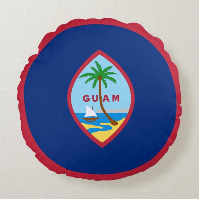 Guam Flagga Rund Kudde (Framsidan)
