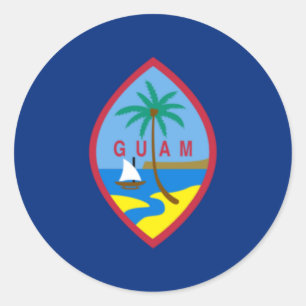 Guam Flagga Runt Klistermärke