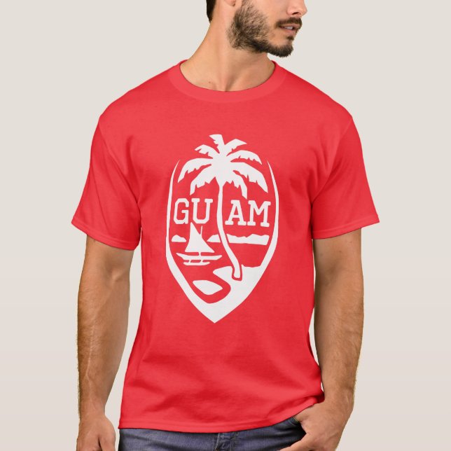 Guam Flagga Seal USA 671 | Guamanian Manar Chamorr T Shirt (Framsida)