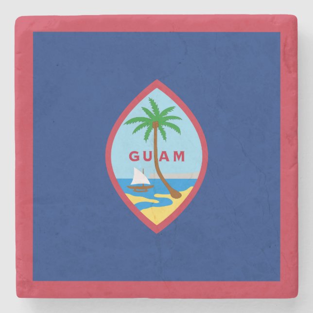 Guam Flagga Stenunderlägg (Framsidan)